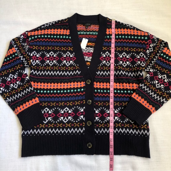 NWT Talbots Colorful Fair Isle Mixed Pattern Cardigan Sweater Size Large - Picture 13 of 13